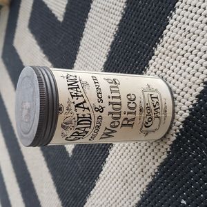 Vintage container of wedding rice